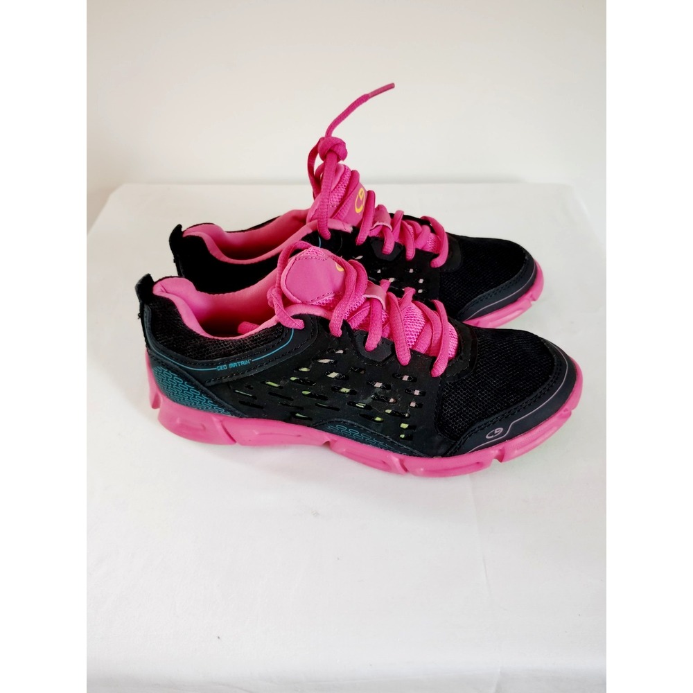 Champion Kids Athletic Sneakers Size 2.5Y Pink Black Running Gym School Shoes